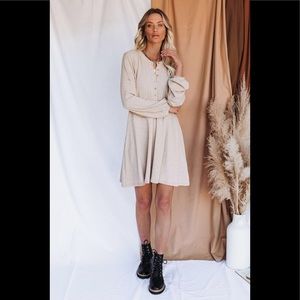 VICI Verity Cotton Blend Pocketed Henley Dress